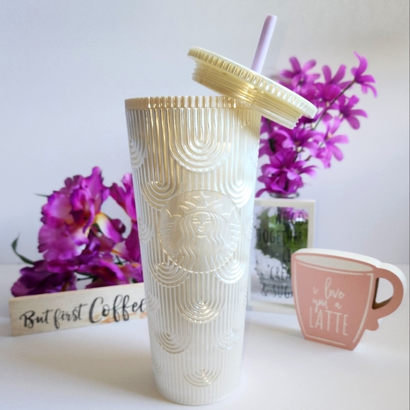 💜ANNIVERSARY Starbucks🧋White Pearl 🧜‍♀️Mermaid Scales Venti 24oz Tumbler NWT - Picture 6 of 7
